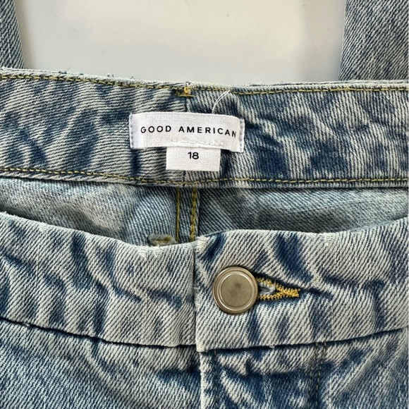 Good American Good Heritage Blue 951 Straight Legs 90s Cropped Jeans Womens 18 - Picture 5 of 8